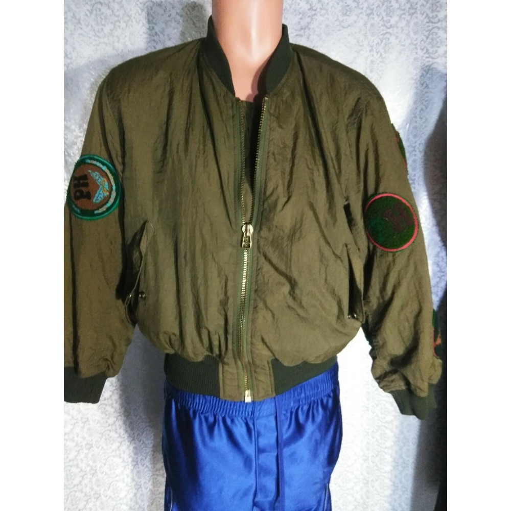 Pink House Bomber Jacket MA-1Green M@18 @Unisex paches